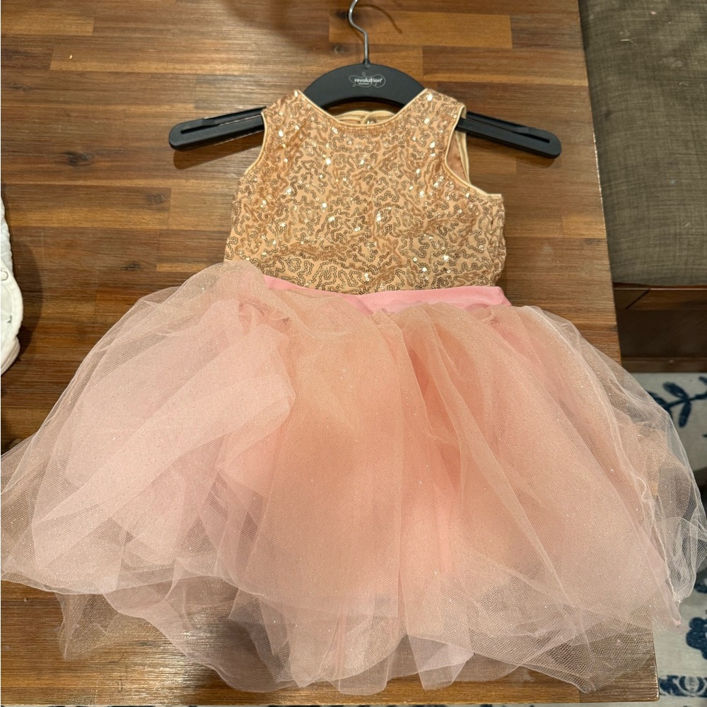 Revolution Sequin Gold and Pink Ballet /Jazz / Tap Dance Leotard